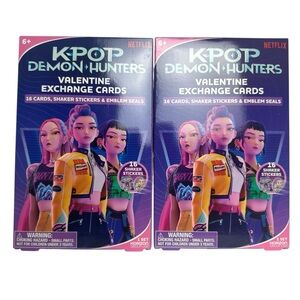 (2) KPop Demon Hunters 32ct Valentine's Day Classroom Exchange Cards Sticker